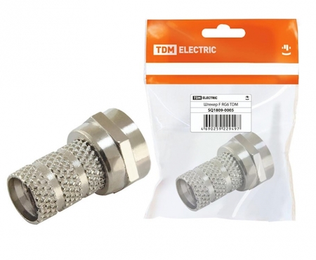 TDM ELECTRIC SQ1809-0005 Штекер F RG6, инд. упаковка TDM